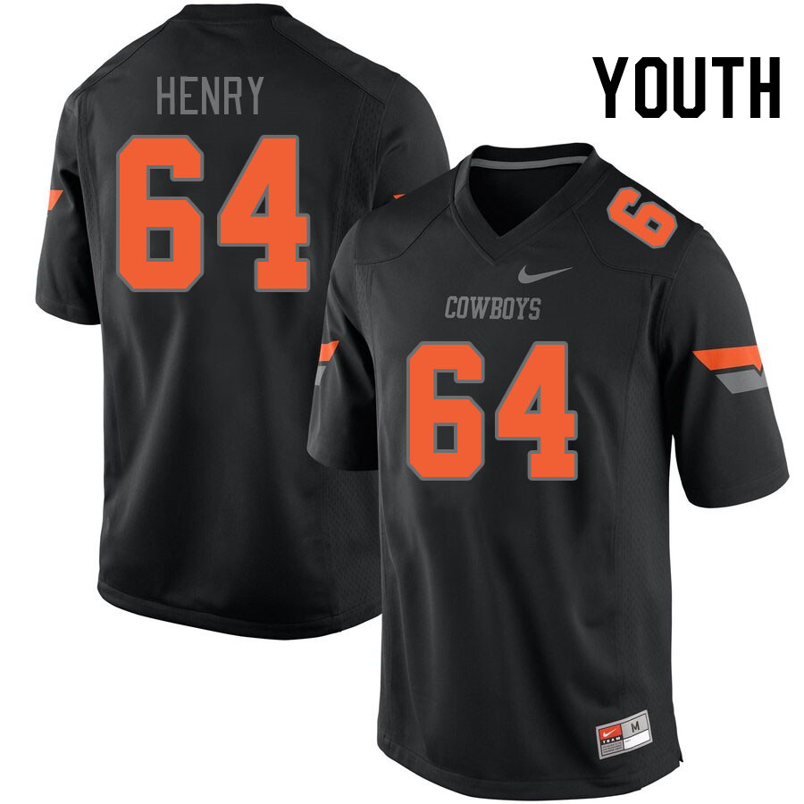 Men #64 Jarrett Henry Oklahoma State Cowboys College Football Jerseys Stitched Sale-Black